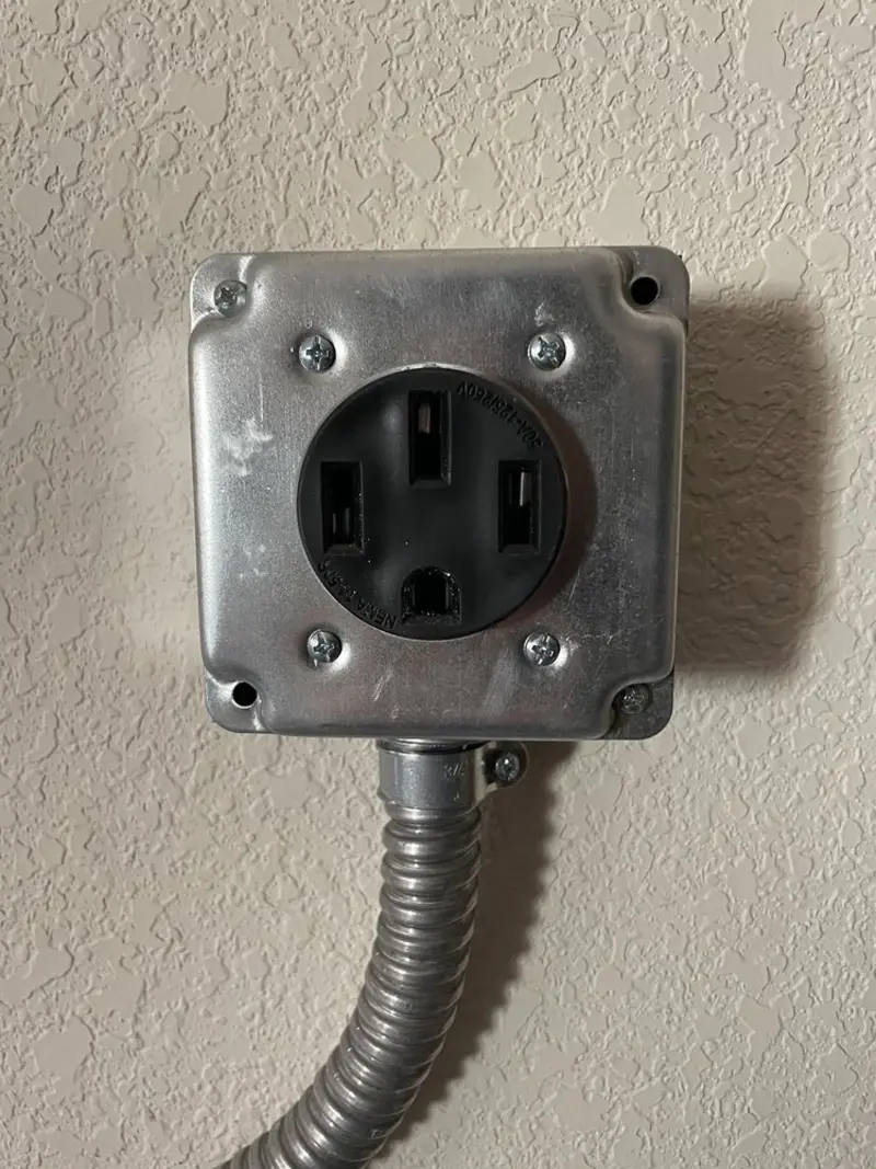 NEMA 14-50 outlet installed for Smart Home Electrical in Wells Branch